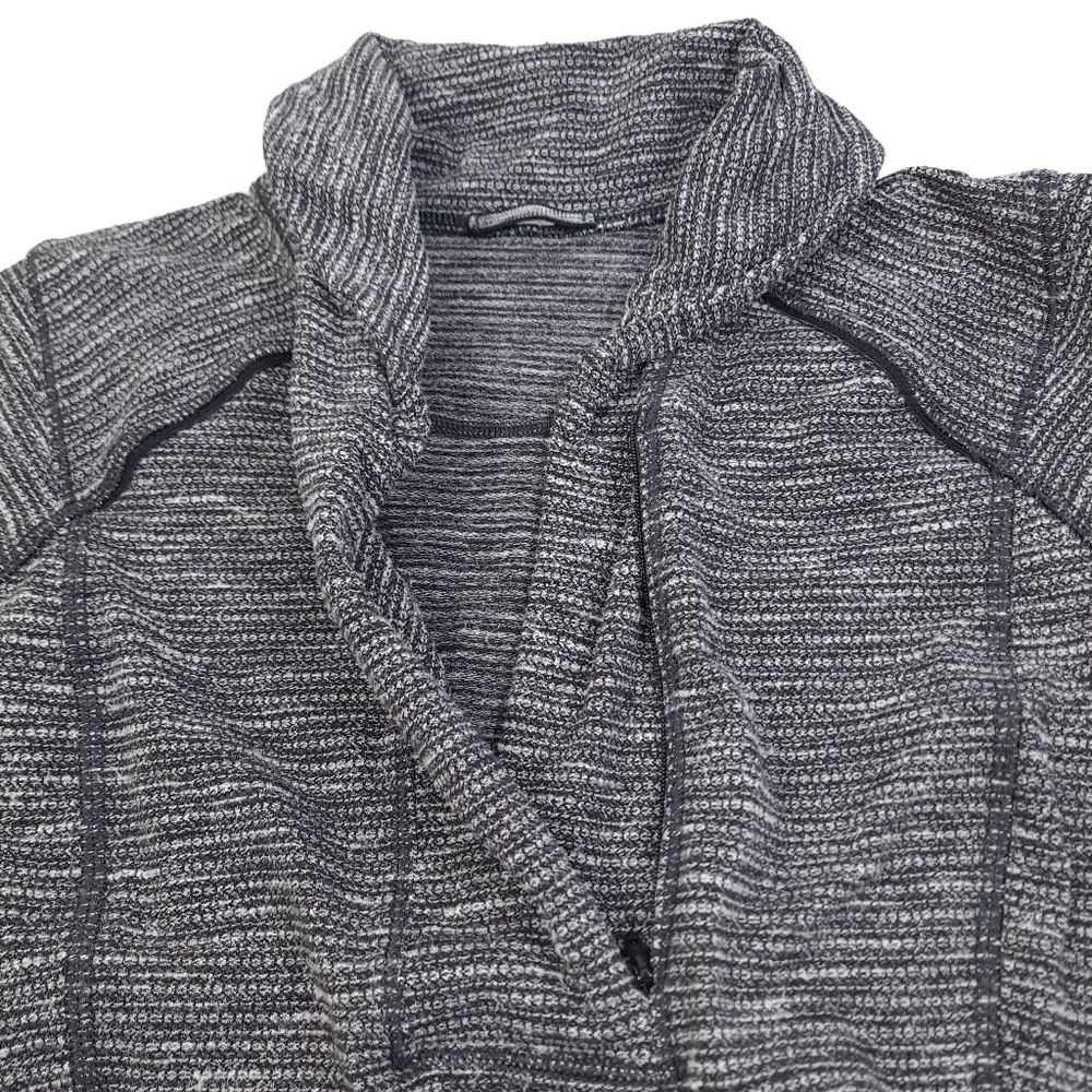 Lululemon Think Fast Women’s Pullover Heathered Black White Coco Pique - Size 10 - Picture 14 of 16